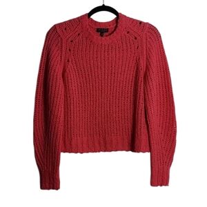 RAG & BONE Arizona Merino Wool Open Knit Sweater in Pink Size XS